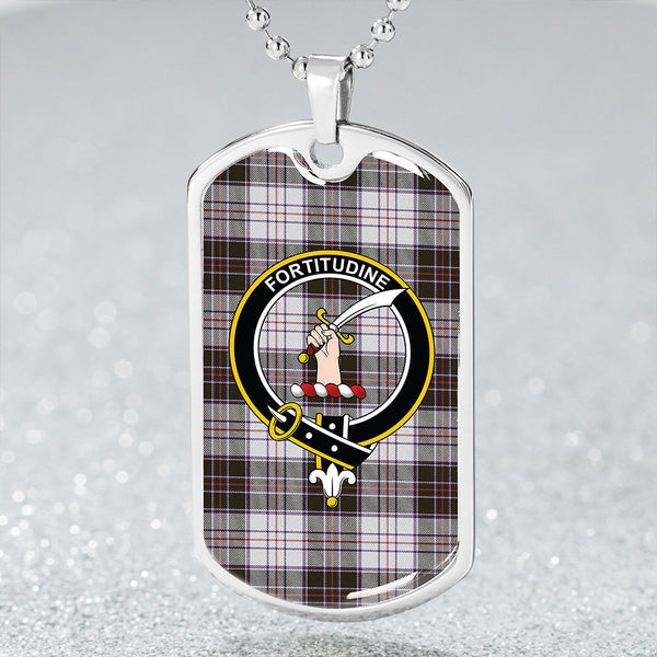 Scott MacRae Weathered Clan Badge Classic Tartan Dog Tag Necklace