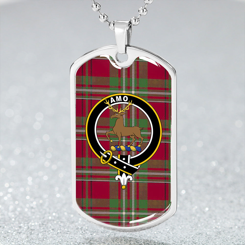 Scott Muted Clan Badge Classic Tartan Dog Tag Necklace | Celticprime ...