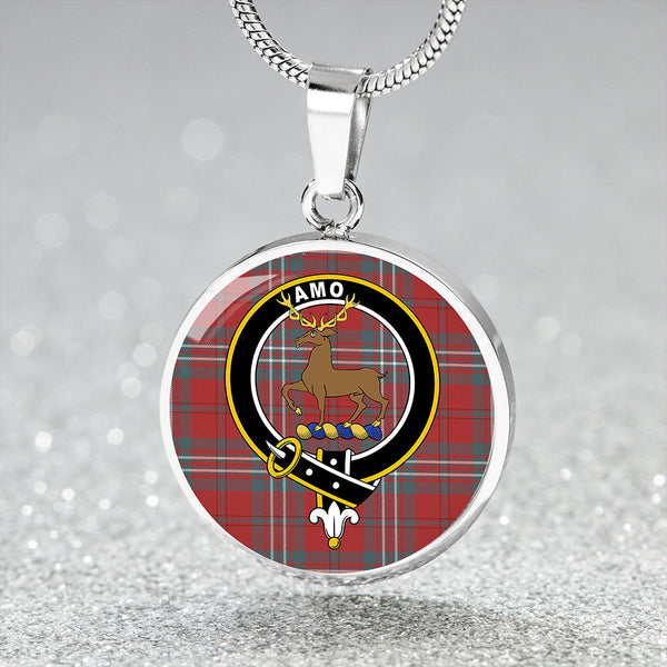 Scott Weathered Clan Badge Tartan Classic Circle Necklace