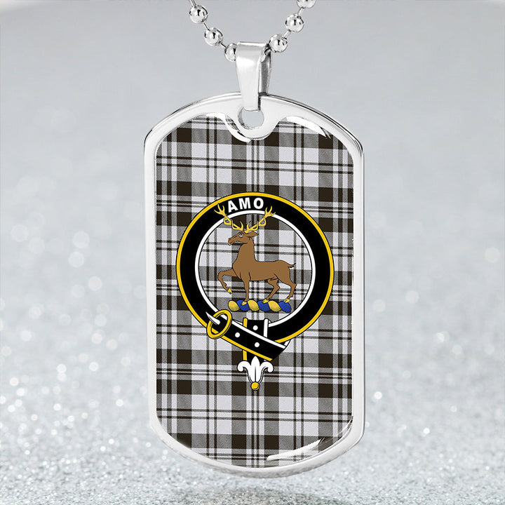 Scott (Sir Walter) Abbreviated Weathered Clan Badge Classic Tartan Dog Tag Necklace
