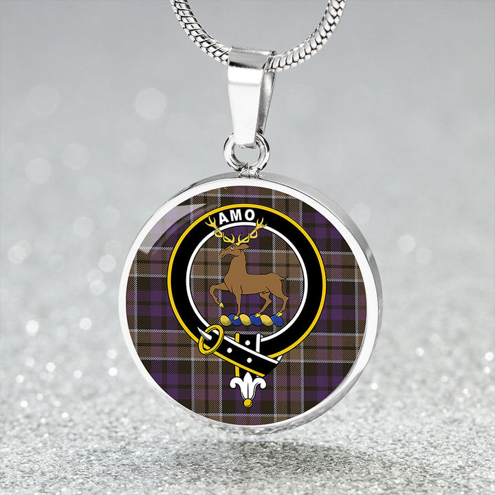 Scott (Sir Walter) Weathered Clan Badge Tartan Classic Circle Necklace