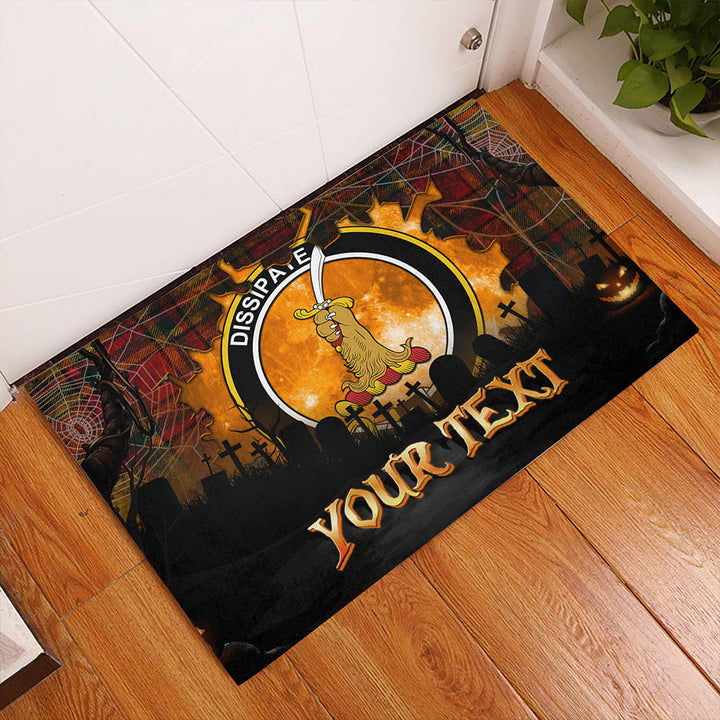 Scrimgeour of Glassary Modern Clan Badge Tartan Personalize Doormat Happy Halloween Style