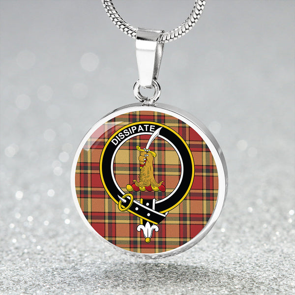 Scrimgeour of Glassary Weathered Clan Badge Tartan Classic Circle Necklace