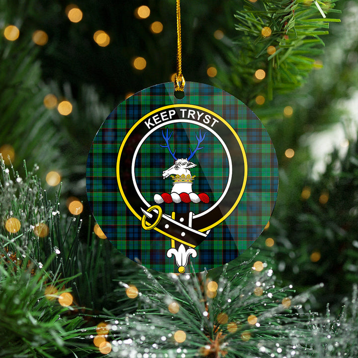 Sempill (Semple) Modern Clan Badge Tartan Plastic Christmas Ornaments