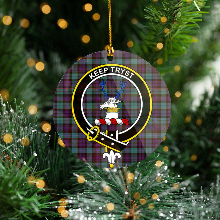 Sempill (Semple) Weathered Clan Badge Tartan Plastic Christmas Ornaments