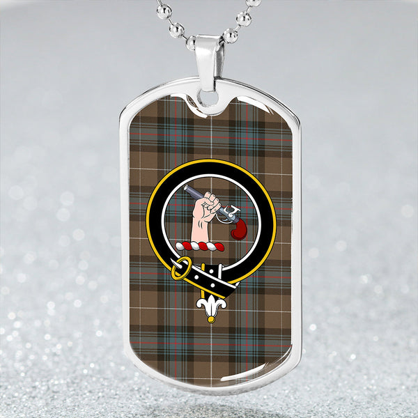 Semple Weathered Clan Badge Classic Tartan Dog Tag Necklace