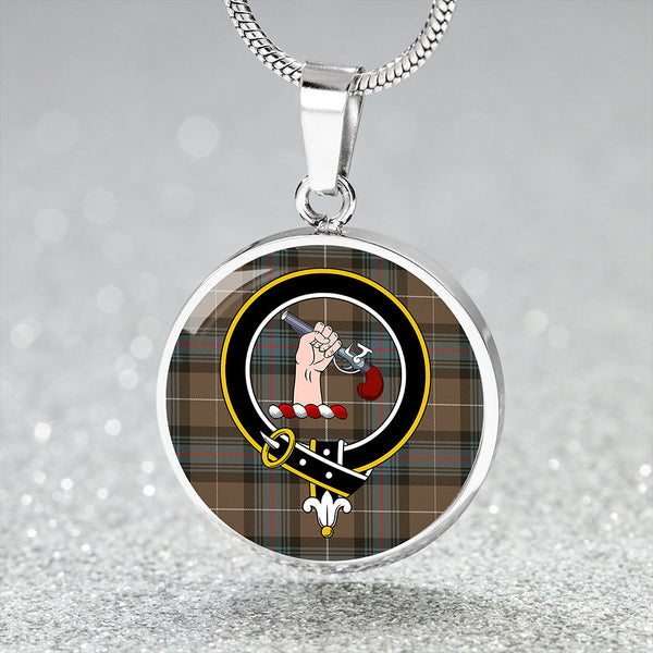 Semple Weathered Clan Badge Tartan Classic Circle Necklace