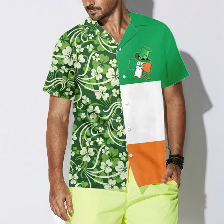 Shamrock With Flag Saint Patrick's Day Irish Ireland Hawaiian Shirt