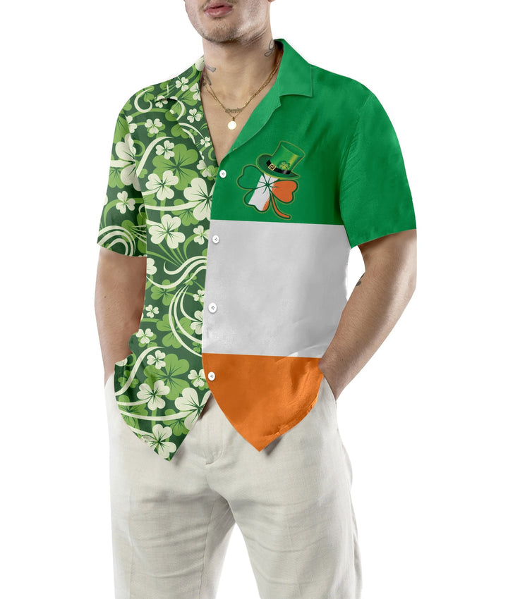 Shamrock With Flag Saint Patrick's Day Irish Ireland Hawaiian Shirt