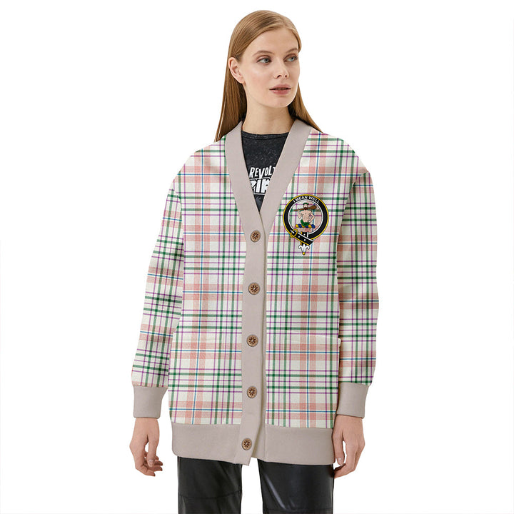Shaw Women's Dress Ancient Clan Badge Tartan V-neck Cardigan