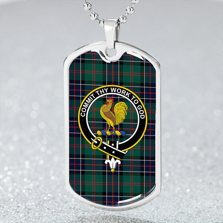 Sinclair Hunting Modern Clan Badge Classic Tartan Dog Tag Necklace