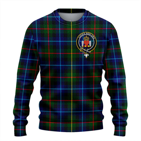 Smith Modern Clan Badge Tartan Knitted Sweater