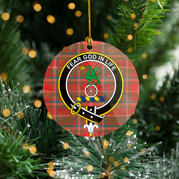 Somerville Weathered Clan Badge Tartan Plastic Christmas Ornaments