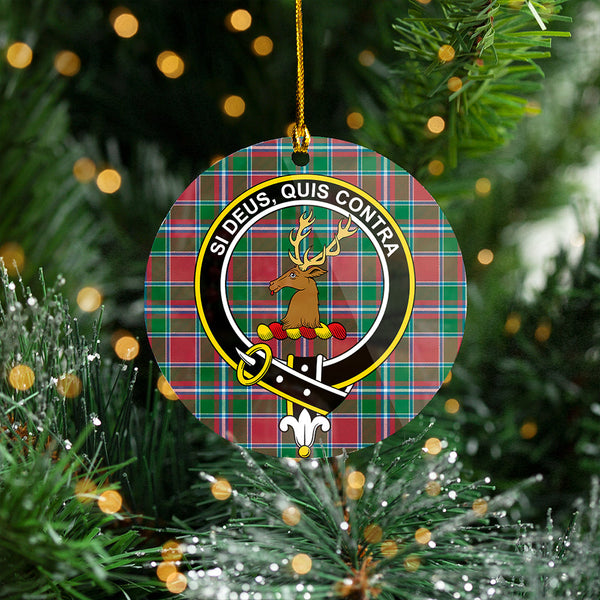 Spens Ancient Clan Badge Tartan Plastic Christmas Ornaments