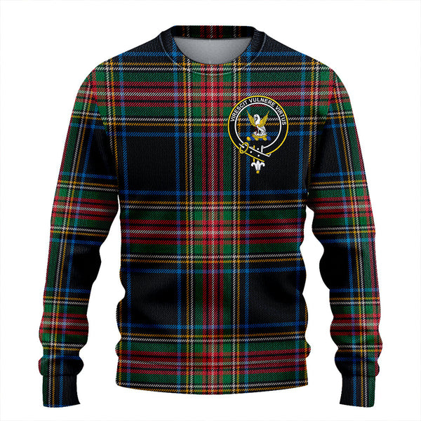 Stewart Black Ancient Clan Badge Tartan Knitted Sweater
