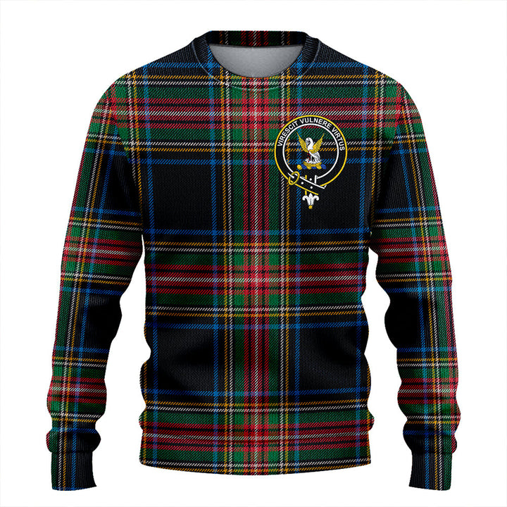 Stewart Black Ancient Clan Badge Tartan Knitted Sweater