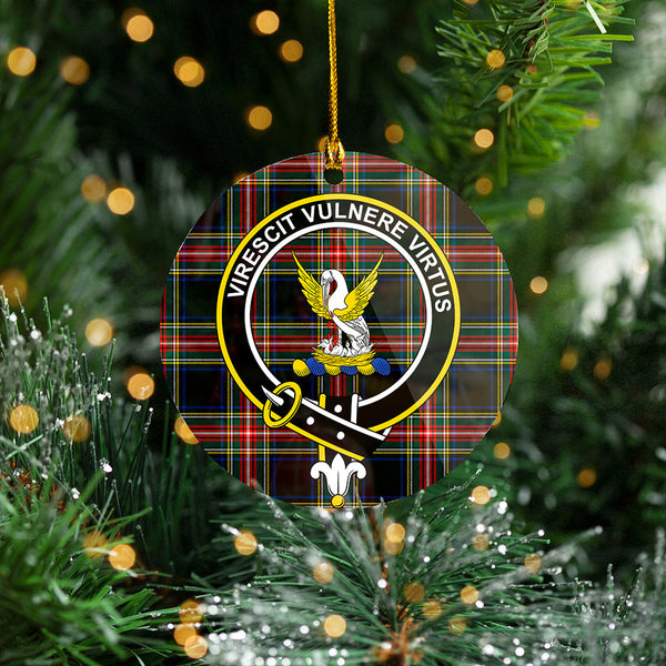 Stewart Black Modern Clan Badge Tartan Plastic Christmas Ornaments