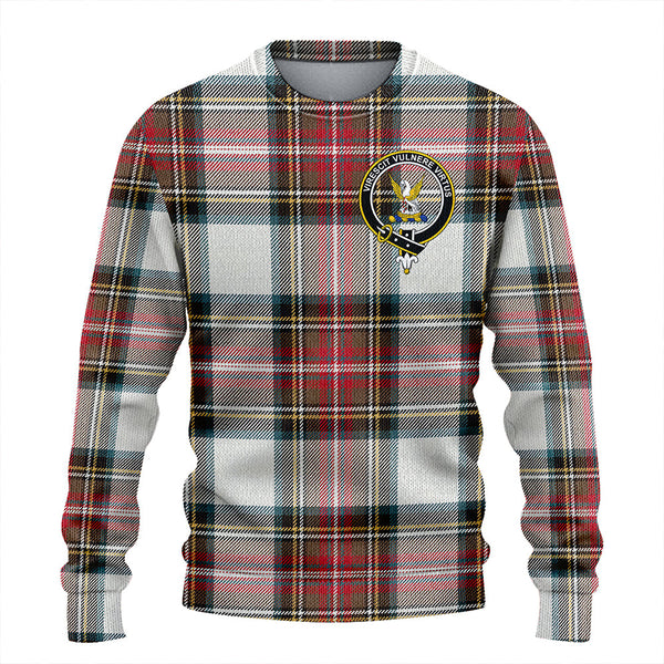 Stewart Dress Weathered Clan Badge Tartan Knitted Sweater