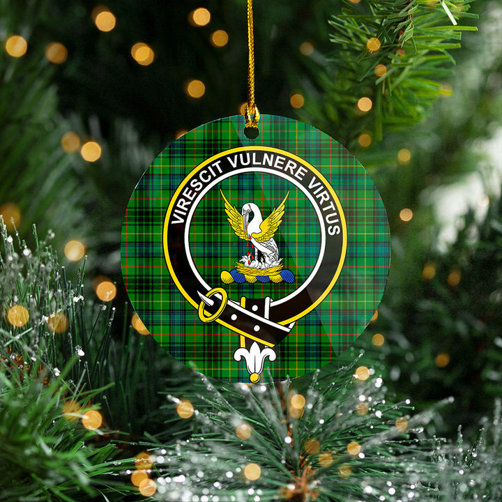 Stewart Hunting Ancient Clan Badge Tartan Plastic Christmas Ornaments
