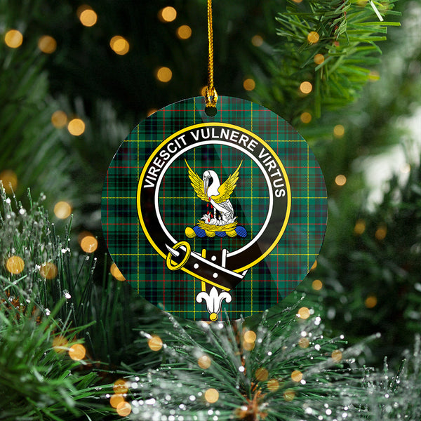 Stewart Hunting Modern Clan Badge Tartan Plastic Christmas Ornaments