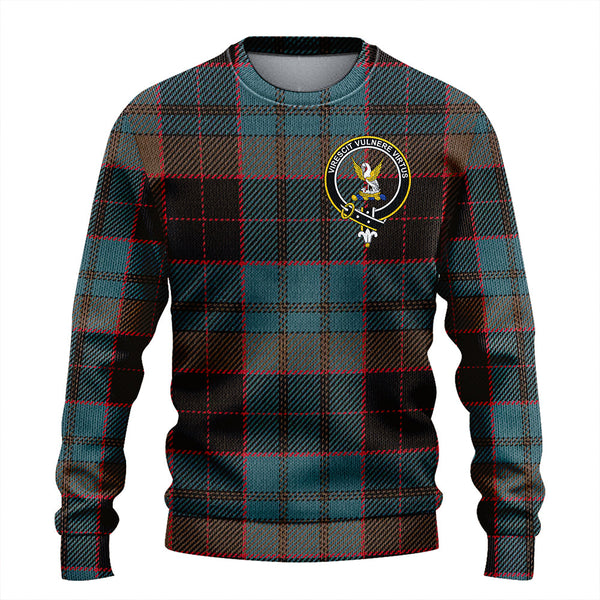 Stewart Old Weathered Clan Badge Tartan Knitted Sweater