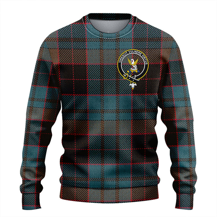 Stewart Old Weathered Clan Badge Tartan Knitted Sweater