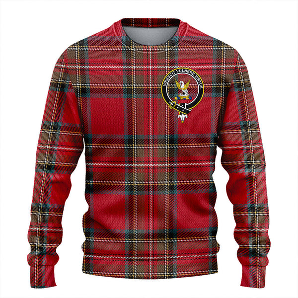 Stewart Royal (Royal Stewart) Weathered Clan Badge Tartan Knitted Sweater