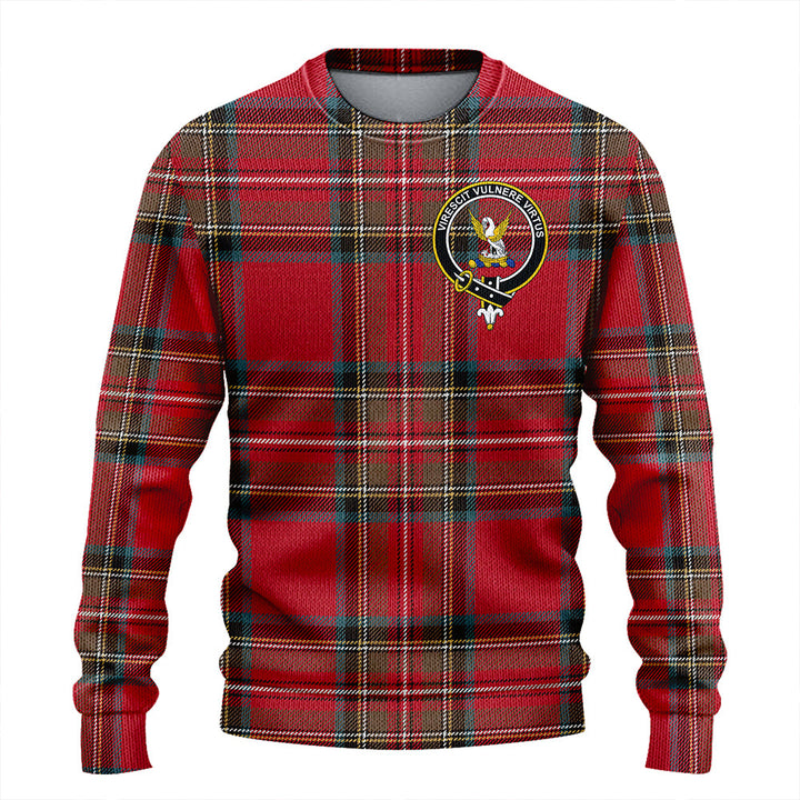 Stewart Royal (Royal Stewart) Weathered Clan Badge Tartan Knitted Sweater