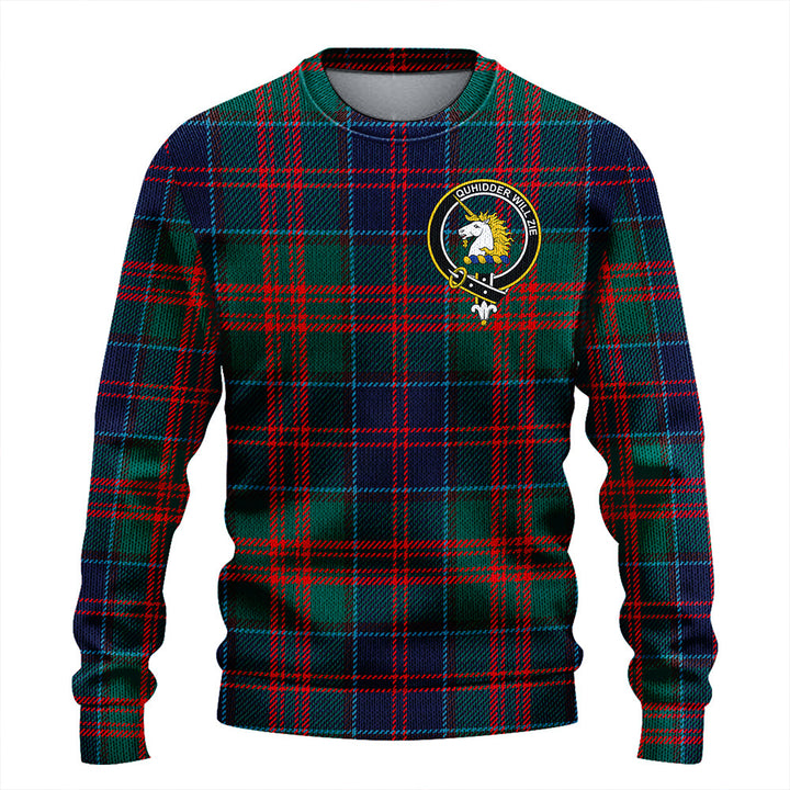 Stewart of Appin Hunting Modern Clan Badge Tartan Knitted Sweater