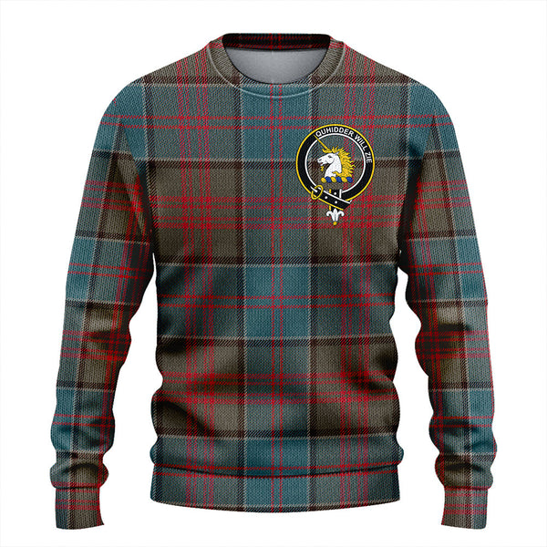 Stewart of Appin Hunting Weathered Clan Badge Tartan Knitted Sweater
