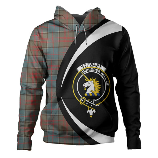 Stewart of Appin Hunting Weathered Clan Badge Tartan Hoodie Circle Style