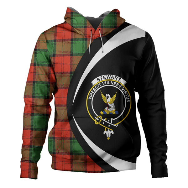Stewart of Atholl Ancient Clan Badge Tartan Hoodie Circle Style