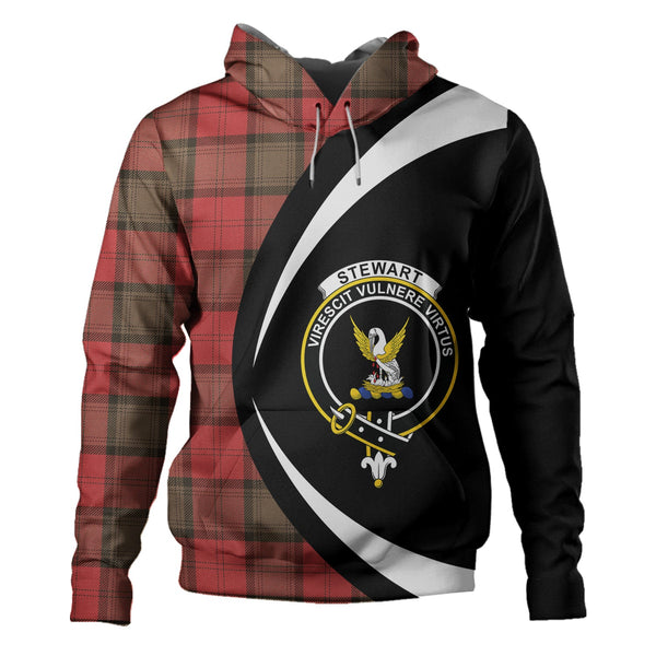 Stewart of Atholl Weathered Clan Badge Tartan Hoodie Circle Style