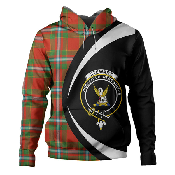 Stewart of Fingask Ancient Clan Badge Tartan Hoodie Circle Style