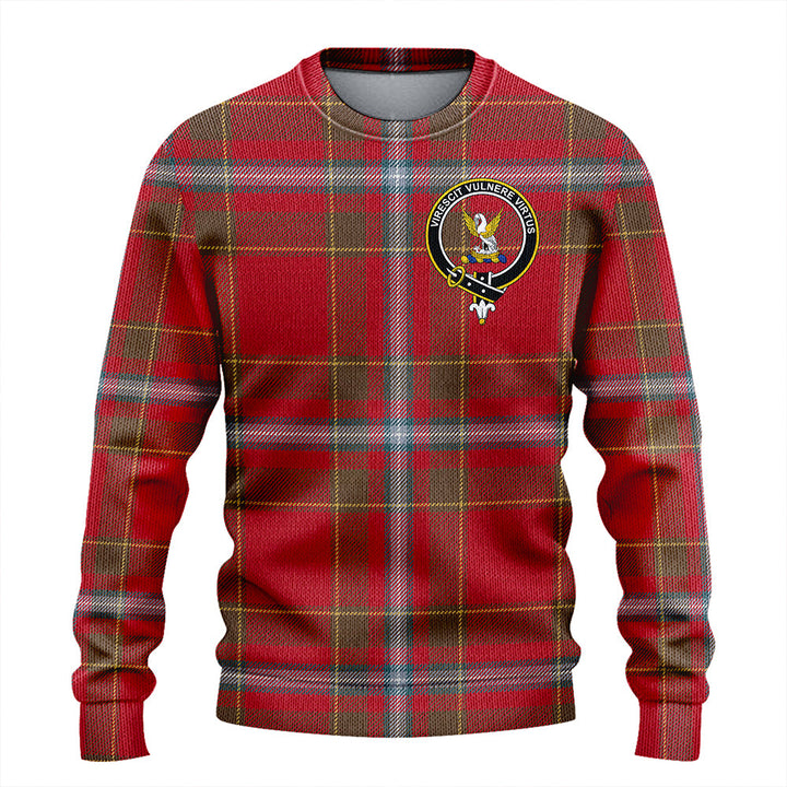 Stewart of Fingask Weathered Clan Badge Tartan Knitted Sweater