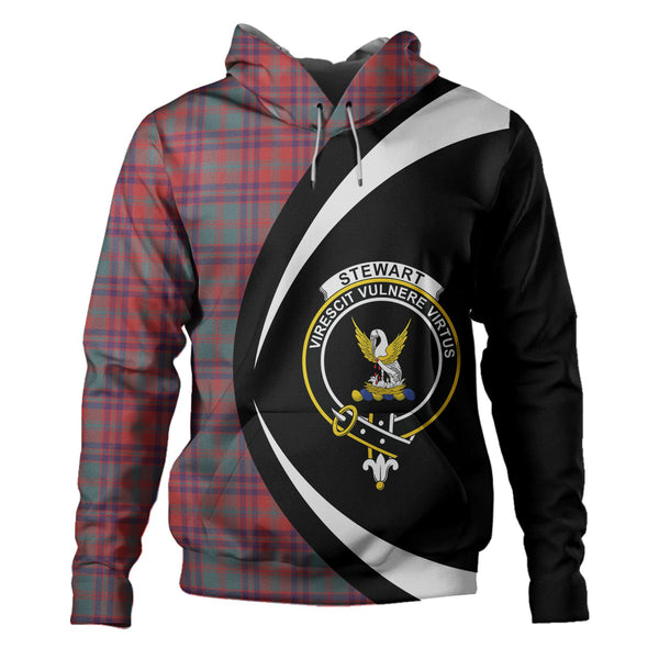 Stewart of Killiecrankie Weathered Clan Badge Tartan Hoodie Circle Style