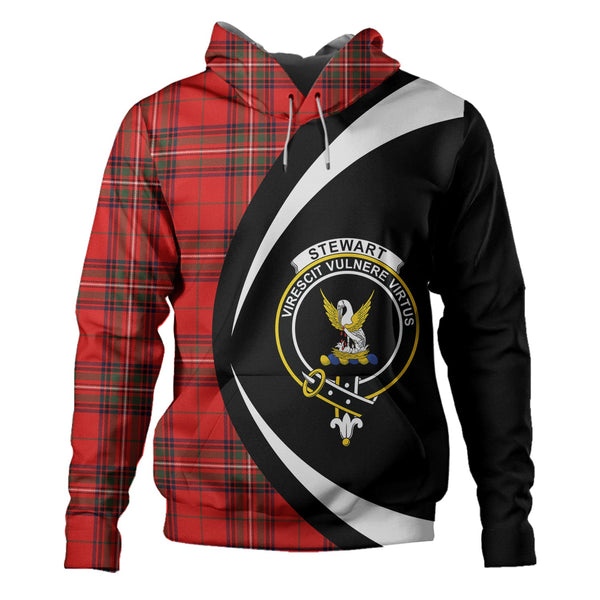 Stewart of Rothesay Modern Clan Badge Tartan Hoodie Circle Style