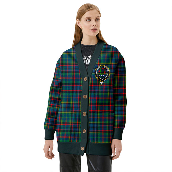 Stinson (Stephenson/Stevenson) Modern Clan Badge Tartan V-neck Cardigan