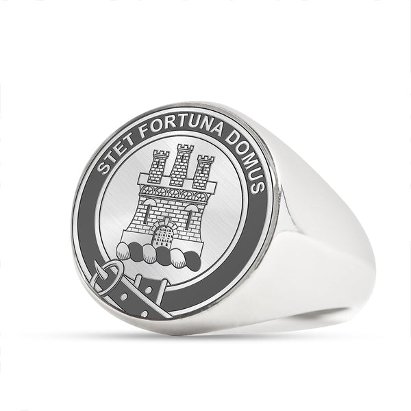 Strang Clan Badge Engraved Signet Ring