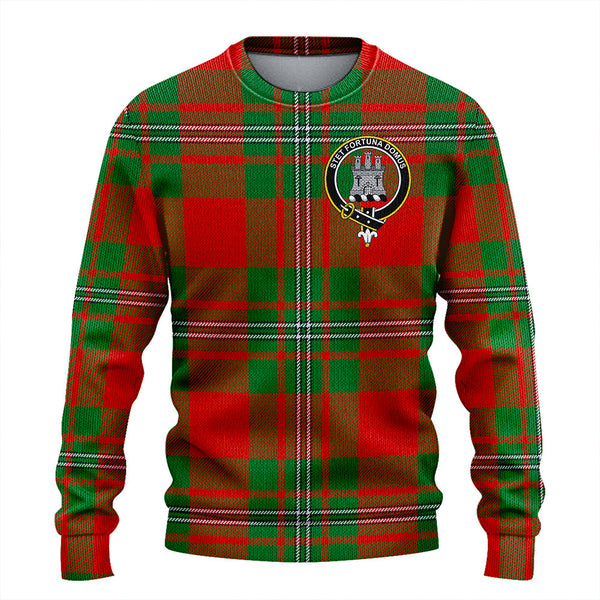 Strang Modern Clan Badge Tartan Knitted Sweater