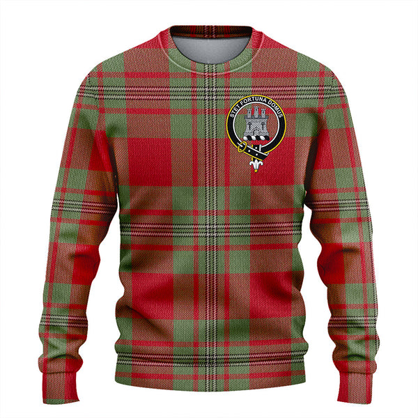 Strang Weathered Clan Badge Tartan Knitted Sweater