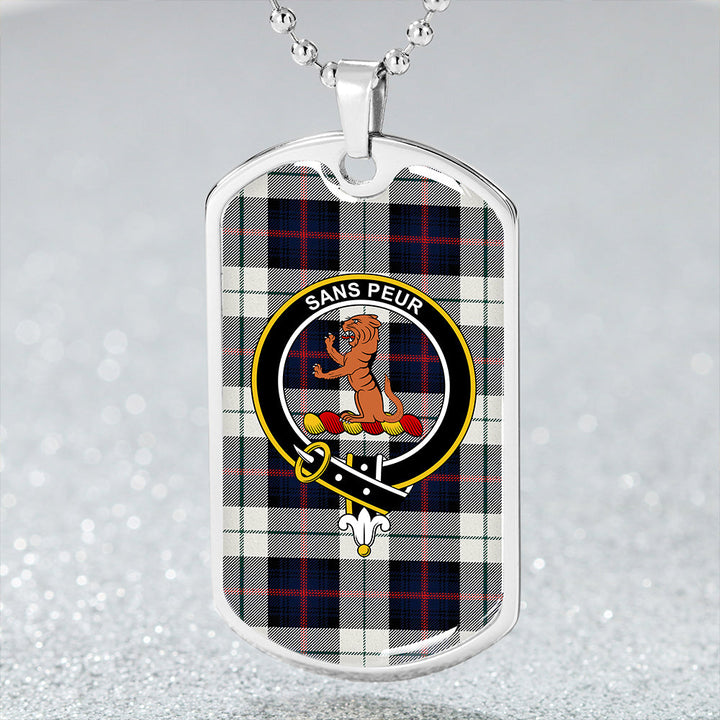 Sutherland Dress Royal Blue Modern Clan Badge Classic Tartan Dog Tag Necklace