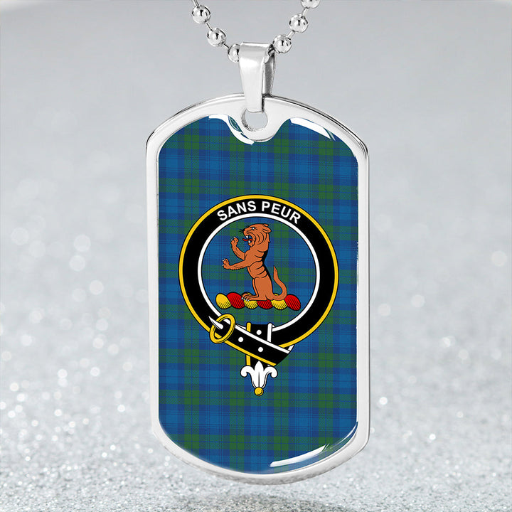 Sutherland Hunting Modern Clan Badge Classic Tartan Dog Tag Necklace