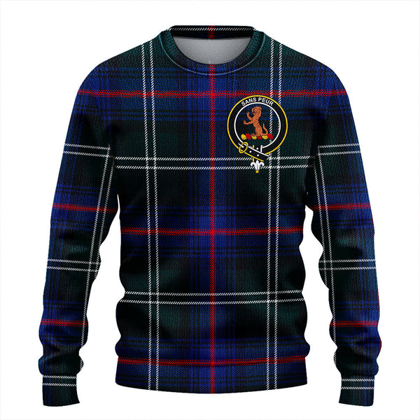 Sutherland Modern Clan Badge Tartan Knitted Sweater