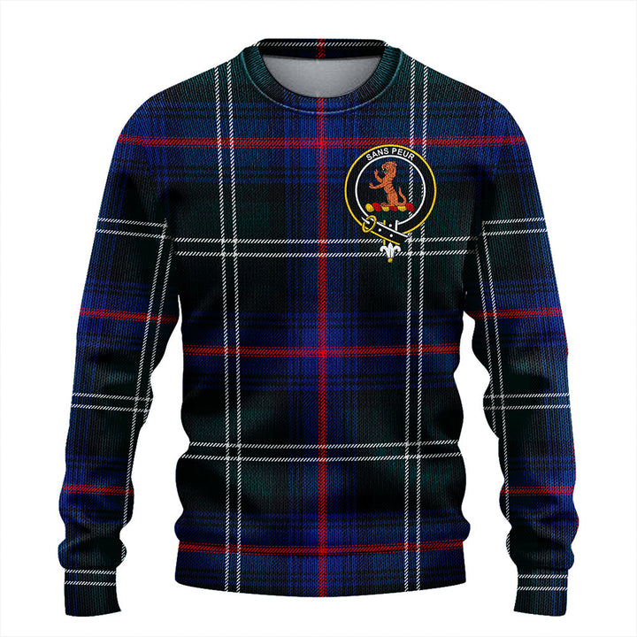 Sutherland Modern Clan Badge Tartan Knitted Sweater