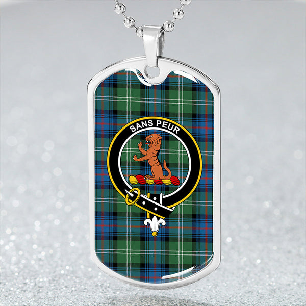 Sutherland Old Ancient Clan Badge Classic Tartan Dog Tag Necklace