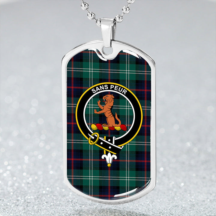 Sutherland Old Modern Clan Badge Classic Tartan Dog Tag Necklace