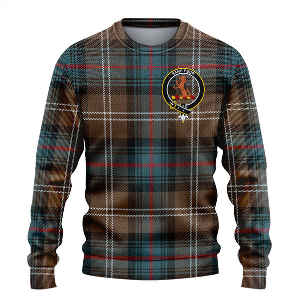 Sutherland Weathered Clan Badge Tartan Knitted Sweater