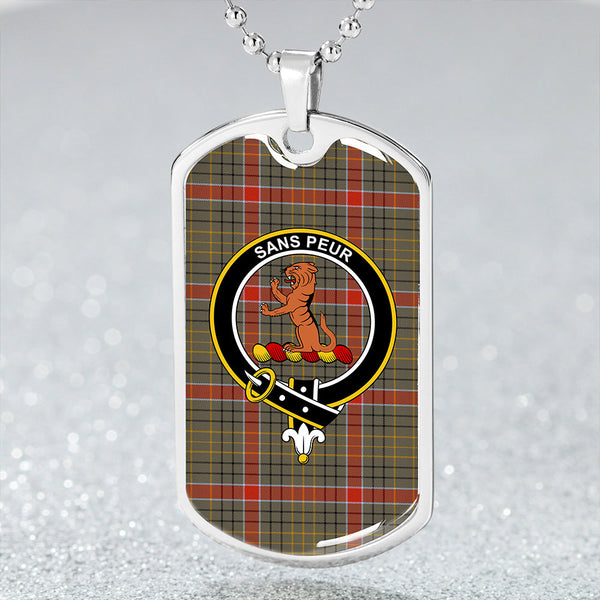 Sutherland of Duffus Ancient Clan Badge Classic Tartan Dog Tag Necklace