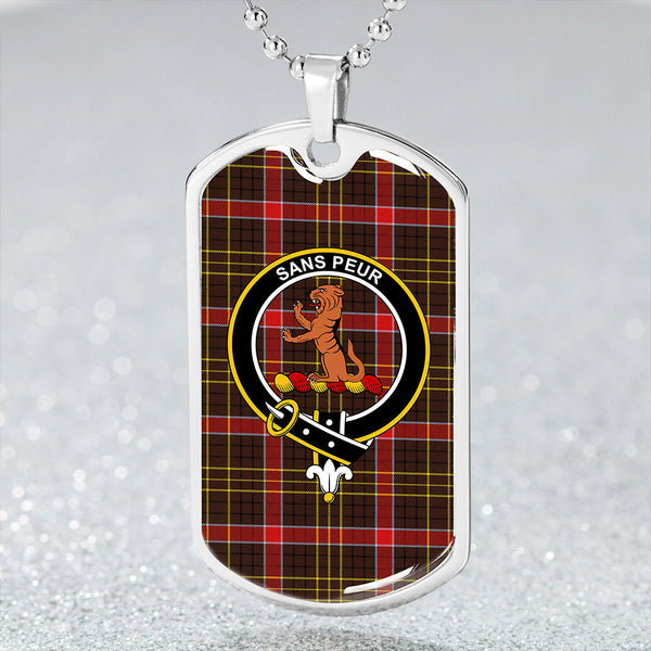 Sutherland of Duffus Modern Clan Badge Classic Tartan Dog Tag Necklace